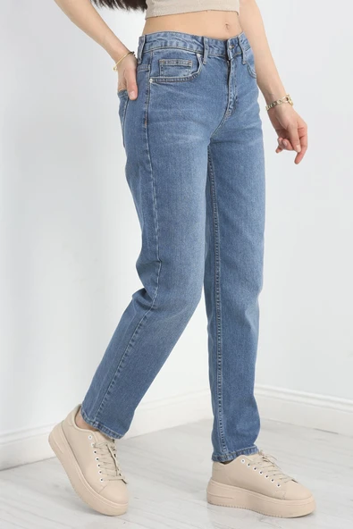 Mom Kot Pantolon Mavi - Resim 3