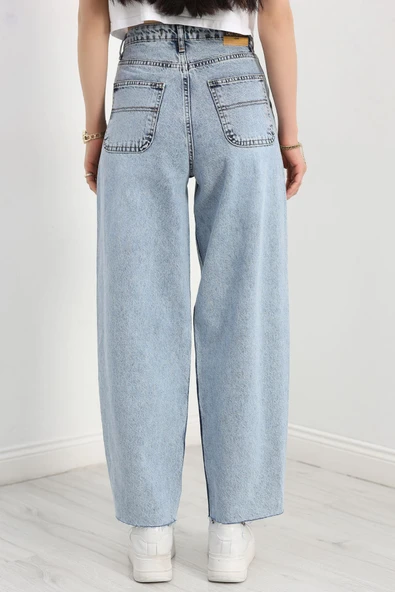 Kesik Paça Baggy Kot Pantolon Karyıkama - Resim 6