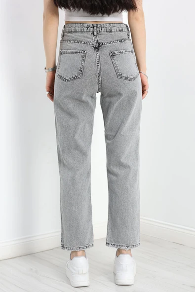 Straight Kot Pantolon Gri
