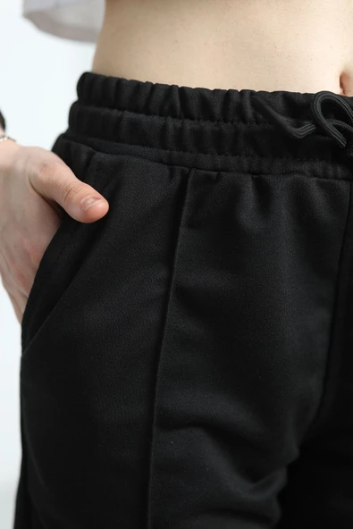 Paça Lastikli 1.Sınıf Penye Eşofman Altı Siyah - 7