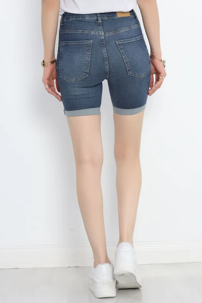 Kot Şort Mavi1 - Resim 6