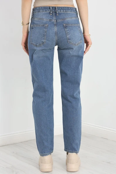 Mom Kot Pantolon Mavi - Resim 6