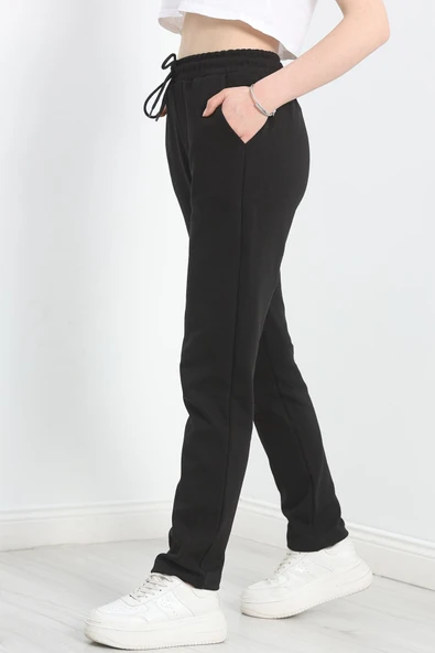 Double Face Kumaş Eşofman Altı Siyah - 4