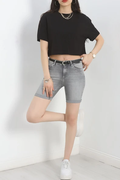 Kot Şort Gri - Resim 2