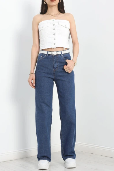 Palazzo Kot Pantolon Mavi3 - 4