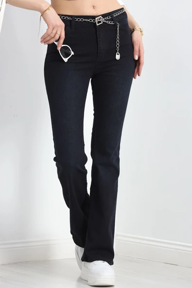 İspanyol Paça Kot Pantolon Koyumavi ürün görseli 1