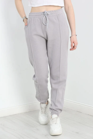 Double Face Kumaş Paça Lastikli Eşofman Altı Dumangri