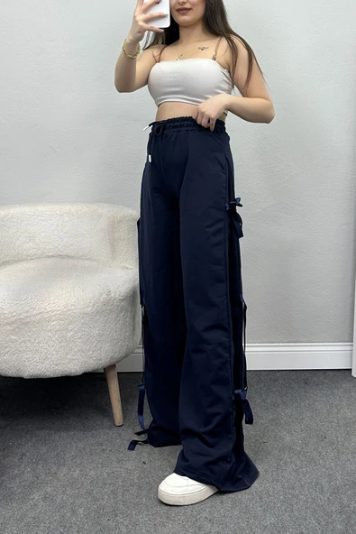 Kurdele Detaylı Eşofman Altı Lacivert ürün görseli 1