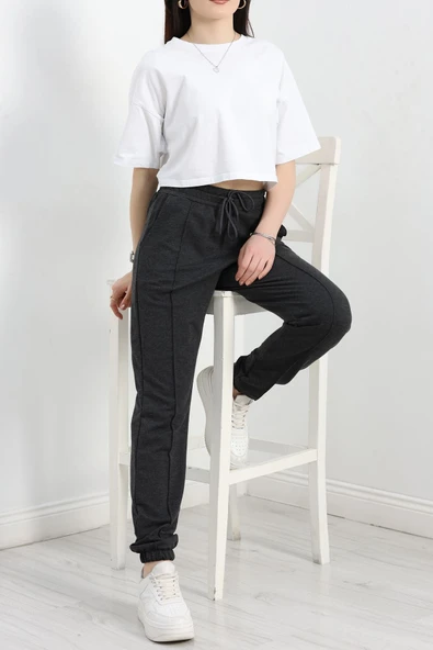 Paça Lastikli 1.Sınıf Penye Eşofman Altı Antrasit - 4