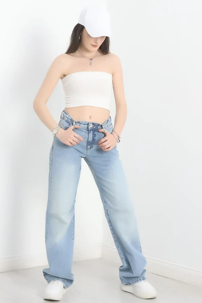 Palazzo Kot Pantolon Açıkmavi - Resim 2