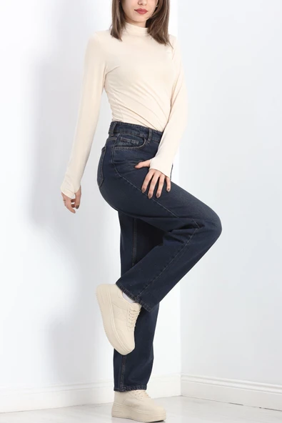 Pileli Baggy Kot Pantolon Yeşiltint - 4