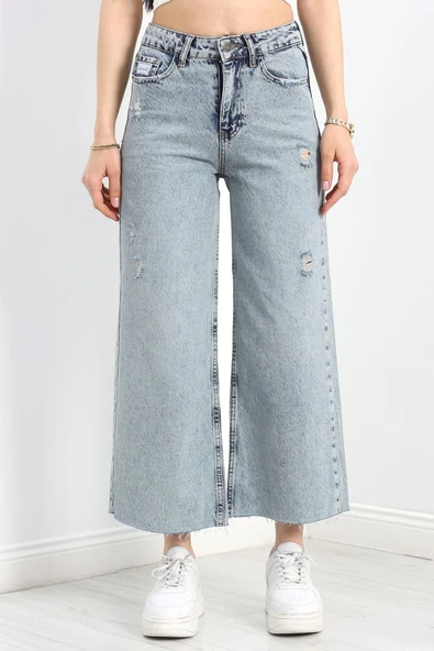 Kesik Paça Palazzo Kot Pantolon Karyıkama ürün görseli 1