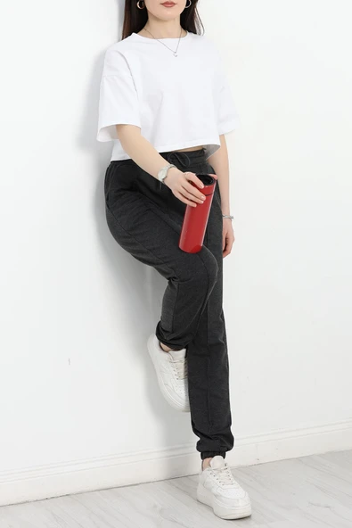 Paça Lastikli 1.Sınıf Penye Eşofman Altı Antrasit - 2