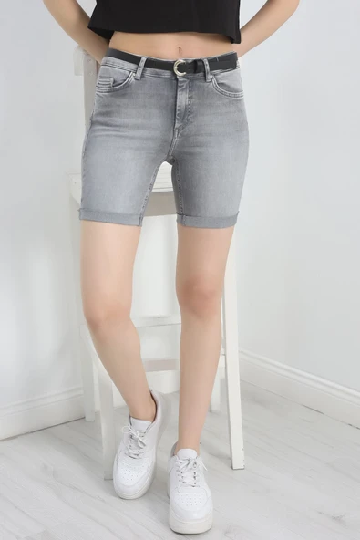 Kot Şort Gri - Resim 5