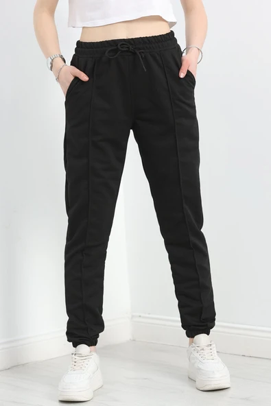 Paça Lastikli 1.Sınıf Penye Eşofman Altı Siyah