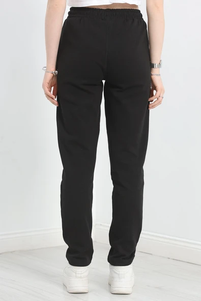 Double Face Kumaş Eşofman Altı Siyah - 3