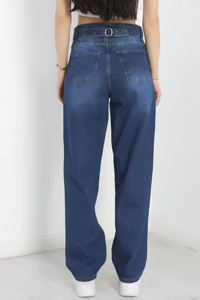 Pileli Baggy Kot Pantolon Koyumavi ürün görseli