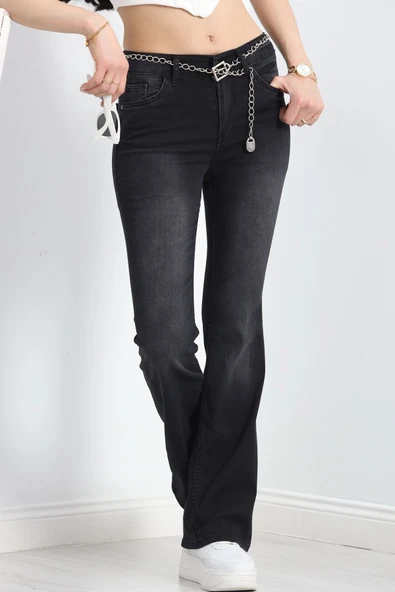 İspanyol Paça Kot Pantolon Koyufüme ürün görseli