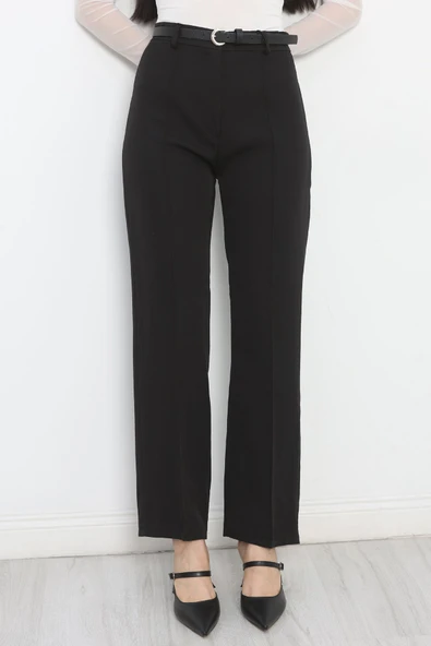 Dabıl Kumaş Çımalı Palazzo Pantolon Siyah - 6