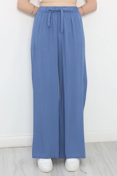 Dokuma Pantolon İndigo - Resim 5