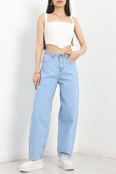 Baggy Kot Pantolon Açıkmavi - 4