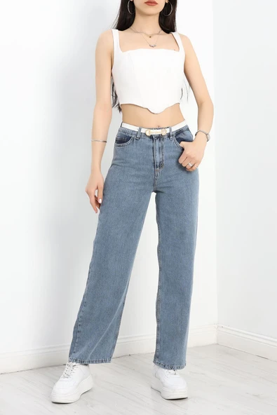 Palazzo Kot Pantolon Mavi4 - Resim 3