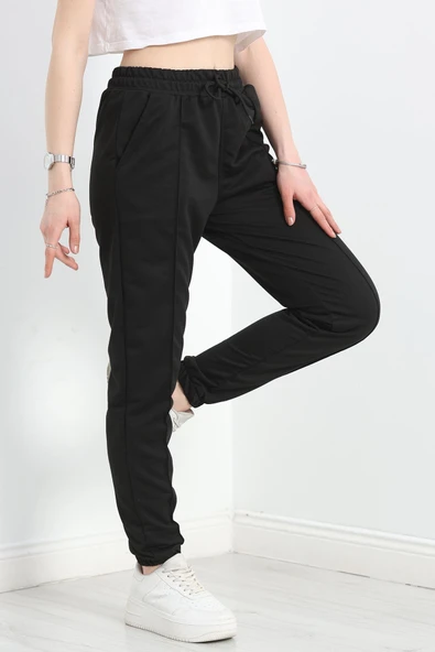 Paça Lastikli 1.Sınıf Penye Eşofman Altı Siyah - 2