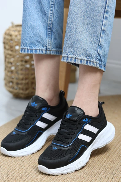 Yüksek Tabanlı Spor Ayakkabı Siyahmavi ürün görseli