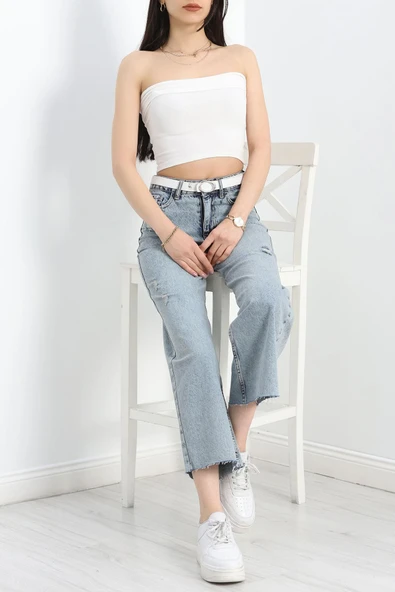 Kesik Paça Palazzo Kot Pantolon Karyıkama - Resim 2