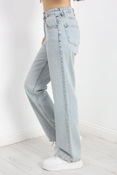 Straight Kot Pantolon Mavitint - Resim 4