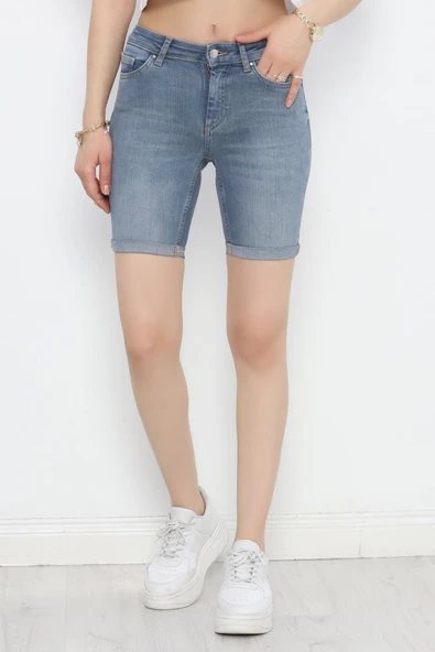 Kot Şort Açıkmavi