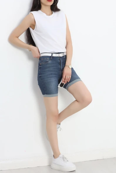 Kot Şort Mavi1 - Resim 4