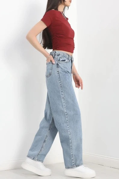 Baggy Kot Pantolon Çelikmavi1 - 4