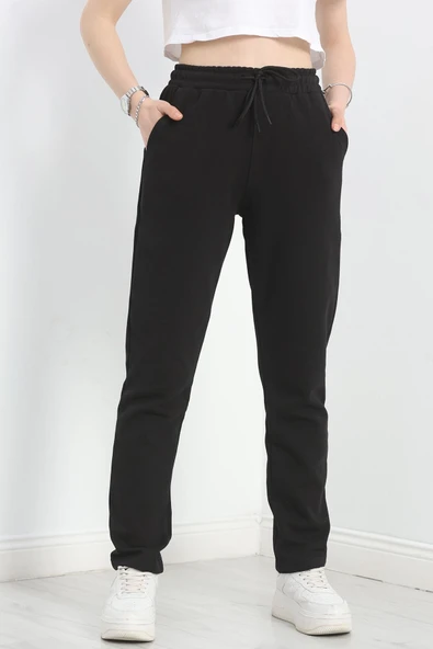 Double Face Kumaş Eşofman Altı Siyah