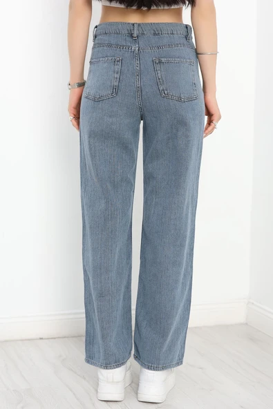 Palazzo Kot Pantolon Mavi4 - Resim 6