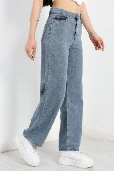 Palazzo Kot Pantolon Mavi4 - Resim 4