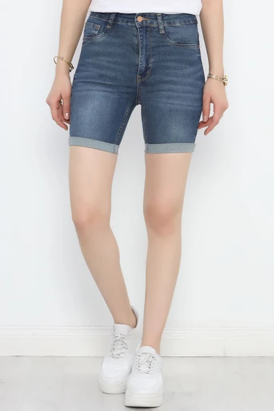 Kot Şort Mavi1 - Resim 5