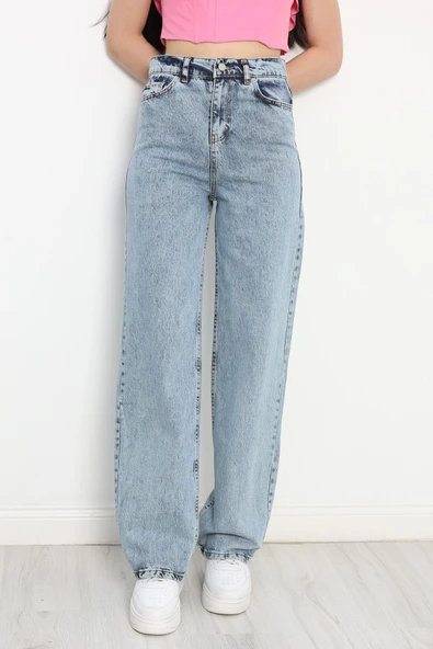 Palazzo Kot Pantolon Mavi1 - Resim 2