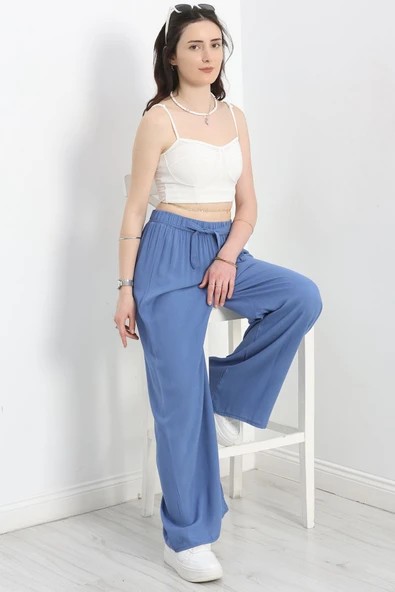 Dokuma Pantolon İndigo - Resim 4