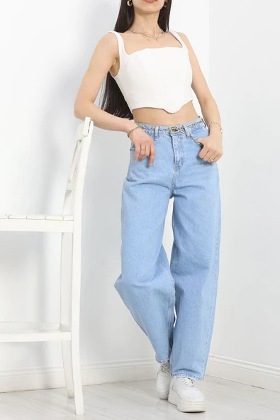 Baggy Kot Pantolon Açıkmavi - 2