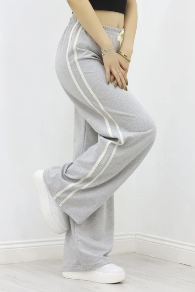 Keten Biyeli 2 İplik Eşofman Altı Gri - Resim 3