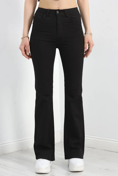 İspanyol Paça Kot Pantolon Siyah ürün görseli