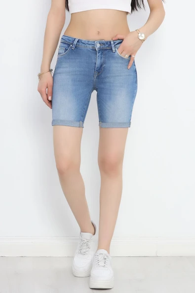 Kot Şort Açıkmavi2 ürün görseli