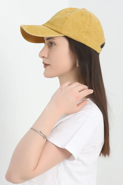 Nakışlı Şapka Hardal - 3