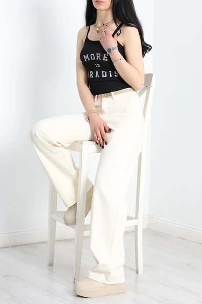 Palazzo Kot Pantolon Ten - Resim 6