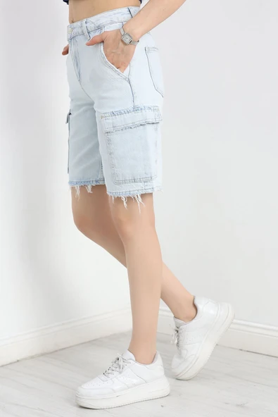 Kot Şort Açıkmavi - 3