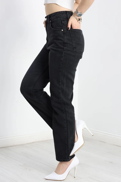 Straight Kot Pantolon Siyah - 3