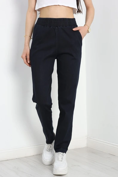 Orta Kalınlıkta Lastikli Pantolon Lacivert