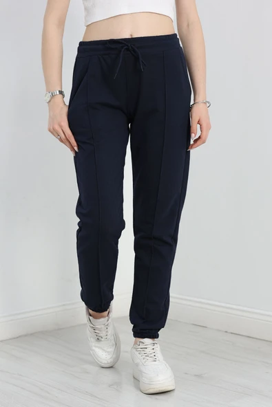 Paça Lastikli Çımalı Eşofman Altı Lacivert