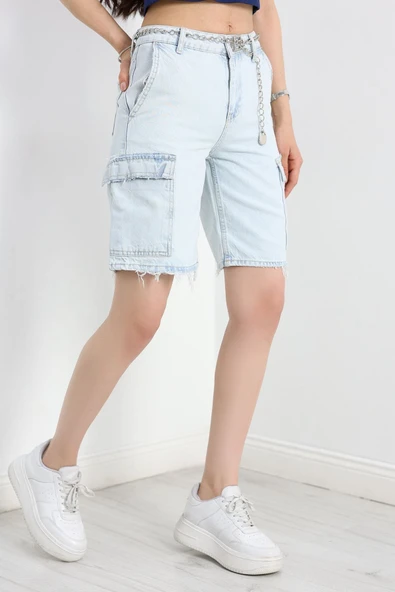 Kot Şort Açıkmavi - 5